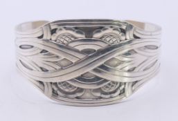 A Georg Jensen, Denmark silver Celtic cuff bracelet no. 55 by Harald Nielsen. Centre 3.
