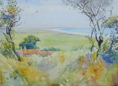 FULMER?, SIDNEY, Land/Seascape, watercolour, indistinctly signed, unframed. 28 x 38 cm.