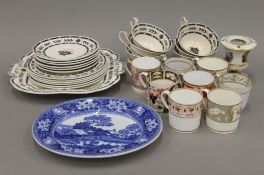 A quantity of various porcelain, including Wedgwood, Spode and Derby. The Derby urn 9.5 cm high.