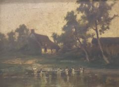 S A REMINGTON, 'An Old Cottage', oil on canvas, signed, framed. Image 39 x 29.5 cm.