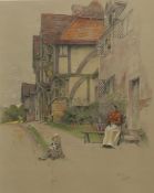 CECIL ALDIN (1870-1935), 'Old Manor Houses', coloured lithograph,