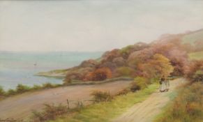 GEORGE OYSTON (1860-1937), 'Coastal Path, North Devon', watercolour,