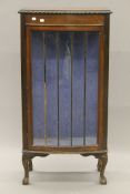 An early 20th century mahogany display cabinet. 59 cm wide x 120 cm high.