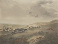CHARLES TURNER, after RICHARD JONES, a set of four 19th century hand-coloured coursing prints,