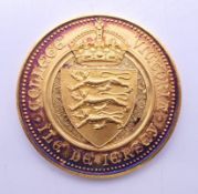 A Victoria College (Jersey) Girard de Quetteville 9 ct gold medal awarded to P N Hartle 1971,