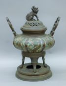 A large Chinese cloisonne censer. 45 cm high.