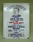 A tin 'Gentlemen's Club' sign. 30 x 40 cm.