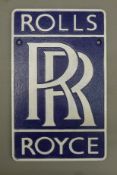 A 'Rolls Royce' sign. 18 cm wide.