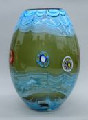 A large glass vase. 35 cm high.