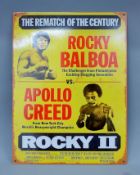 A tin 'Rocky II' sign. 30 x 40 cm.