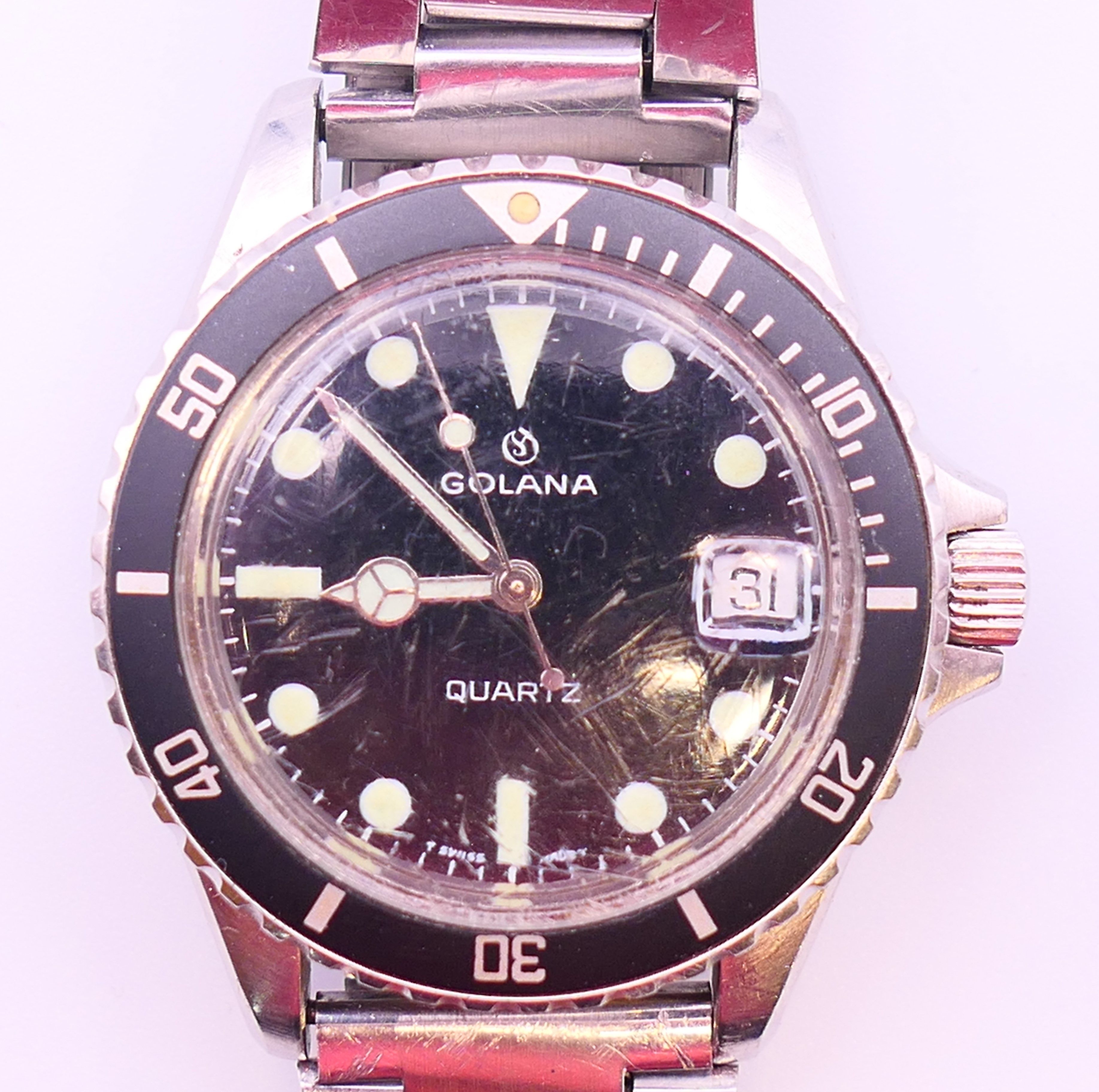A Golana gentlemen's wristwatch. 4 cm wide.