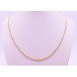An 9 ct gold necklace. 55 cm long. 11.4 grammes.