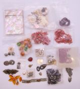 A quantity of various jewellery etc, to include a mother-of-pearl cigarette case,