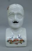 A porcelain Phrenology head. 30 cm high.