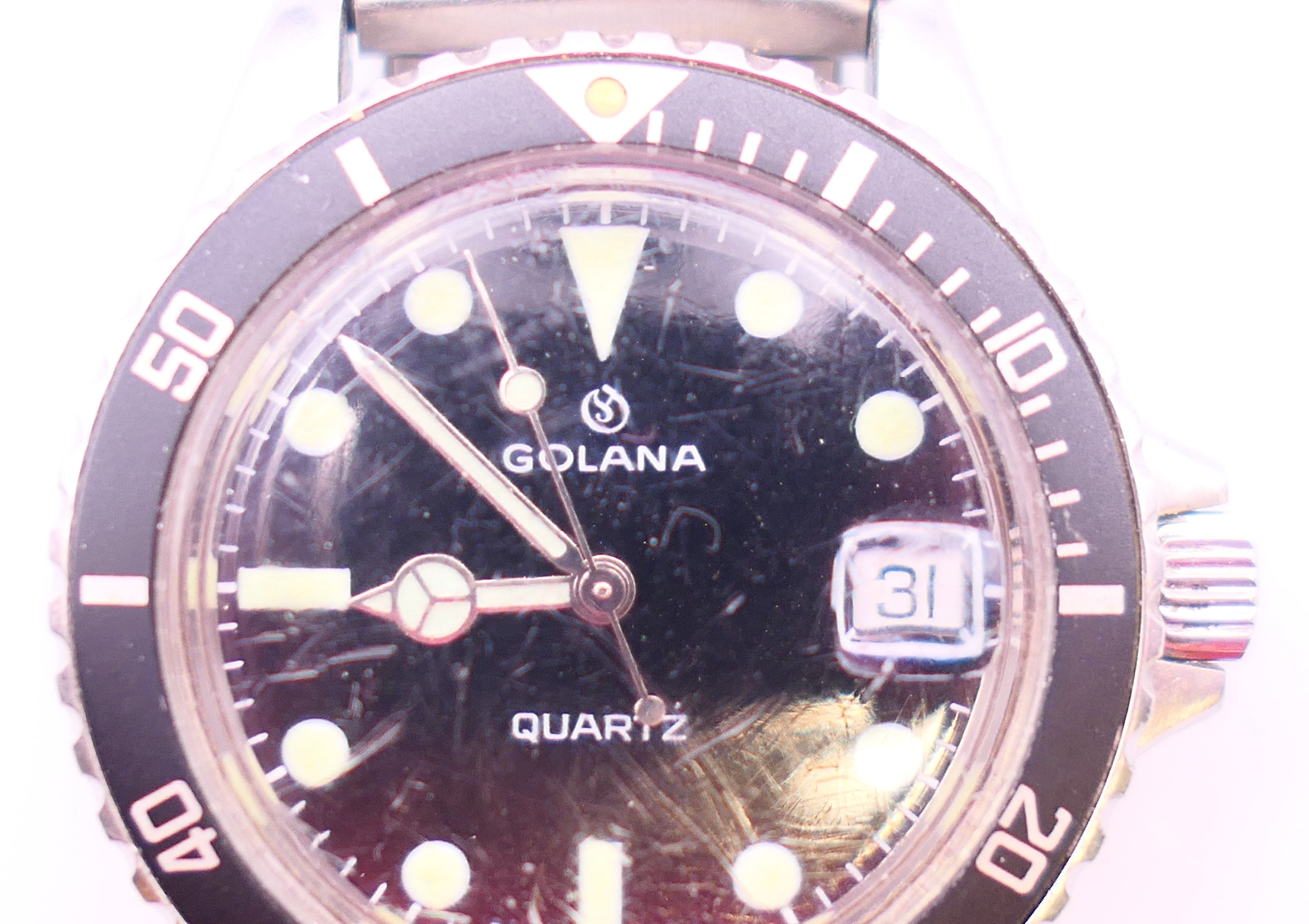 A Golana gentlemen's wristwatch. 4 cm wide. - Image 2 of 7