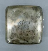 A silver cigarette case. 8 cm wide. 94.9 grammes.