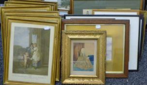 A quantity of various pictures and prints including Cries of London, each framed and glazed.