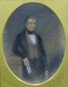 A pair of Victorian heightened pastel portraits of a lady and a gentleman, signed J Taylor,