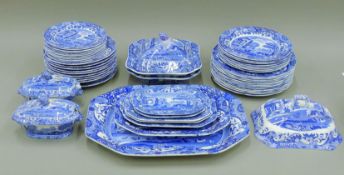 A large quantity of Copeland Spode Italian pattern dinner wares, etc. The chamber pot 23.