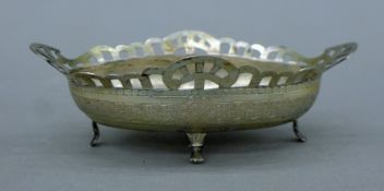An unmarked Eastern silver bonbon dish. 16.5 cm wide. 134.8 grammes.