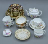 A quantity of various Royal Crown Derby and Bloor Derby porcelain. The teapot 19 cm long.