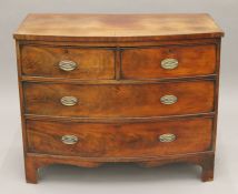 A 19th century mahogany bow front chest of drawers. 106 cm wide x 85 cm high.