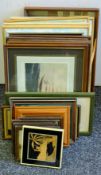 A quantity of various prints, each framed and glazed. The largest 37 x 26 cm.