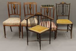 A quantity of various Victorian and Edwardian chairs,