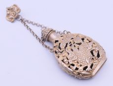 A Chinese white metal snuff bottle and stopper. 8.5 cm high.