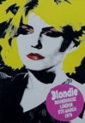 Blondie, Roundhouse, London, print, framed and glazed. Image 28 x 20 cm.