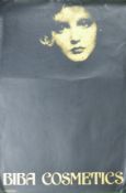 BIBA COSMETICS, promotional poster, unframed. 76 x 51 cm overall.