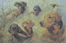 HASLEN, ANDREW (born 1953) British (AR), Labradors, print, signed, unframed. Image 31 x 48 cm.