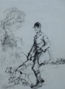 GILLETT, FRANK (1874-1927) British (AR), Huntsmen and Terriers, drypoint etching,