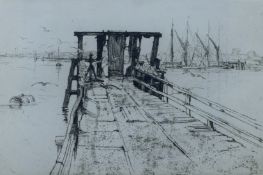 POTT, CONSTANCE MARY (1862-1957) British (AR), Harbour, etching,