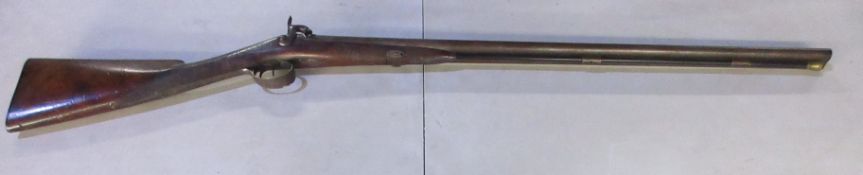 Mid 18th century English double barrelled hunting shotgun, percussion action