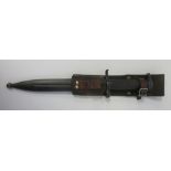 WWI Swedish Carl Gustav M1896 bayonet with original steel scabbard and leather frog Bradleys