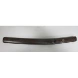 Japanese Tanto Knife, 15.5'' blade with signature, wooden lacquered sheath and matching handle