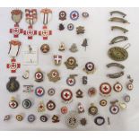 Collection of cap badges, pin badges etc. from the British Red Cross Society/Association incl.