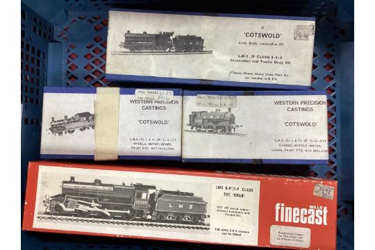 Four boxed OO gauge white metal LMS locomotive kits by Wills Finecast and Cotswold, including