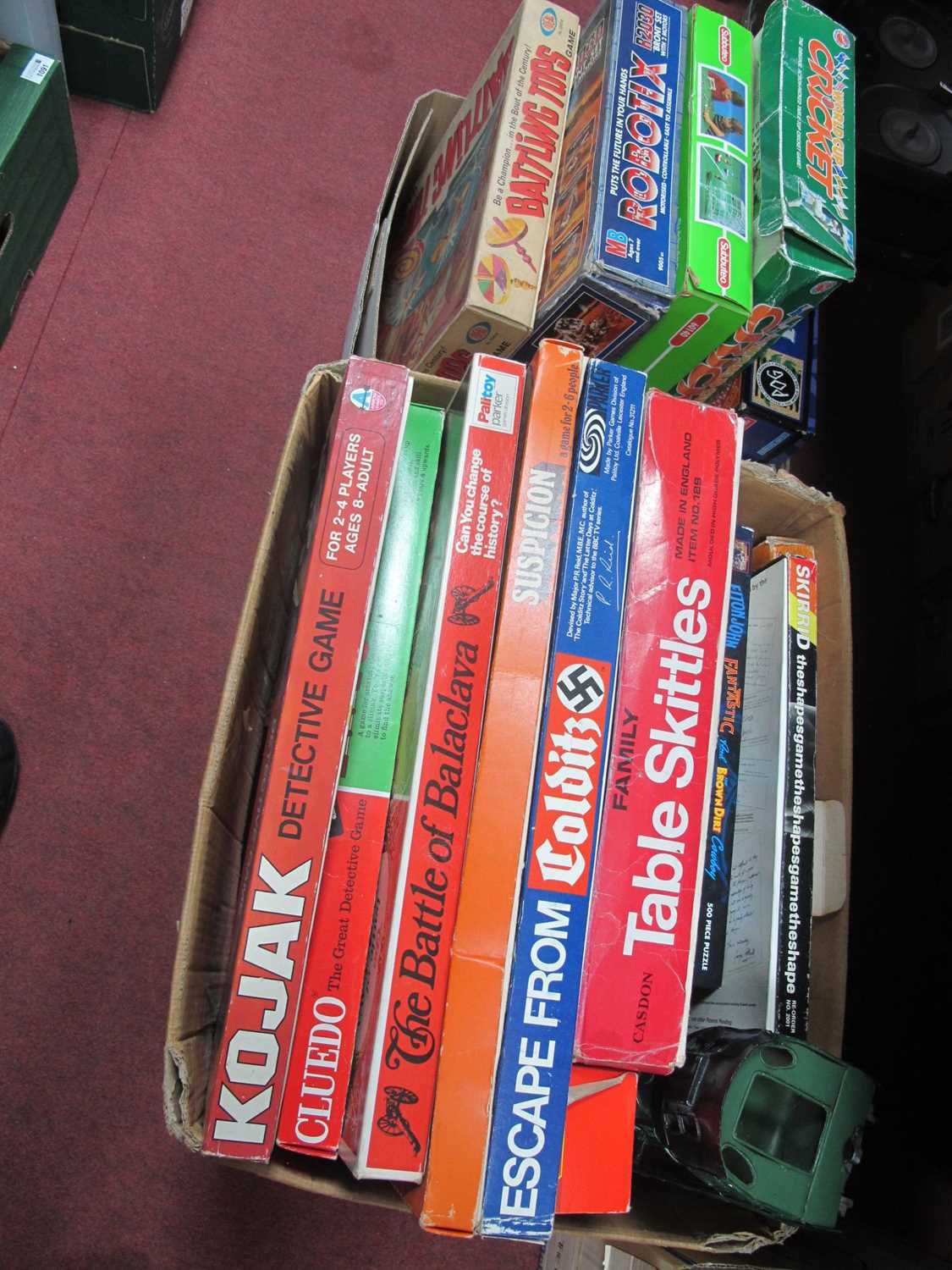 Two Boxes of Traditional and Model Childrens Board Games:- including Subbuteo, World Cup Cricket,