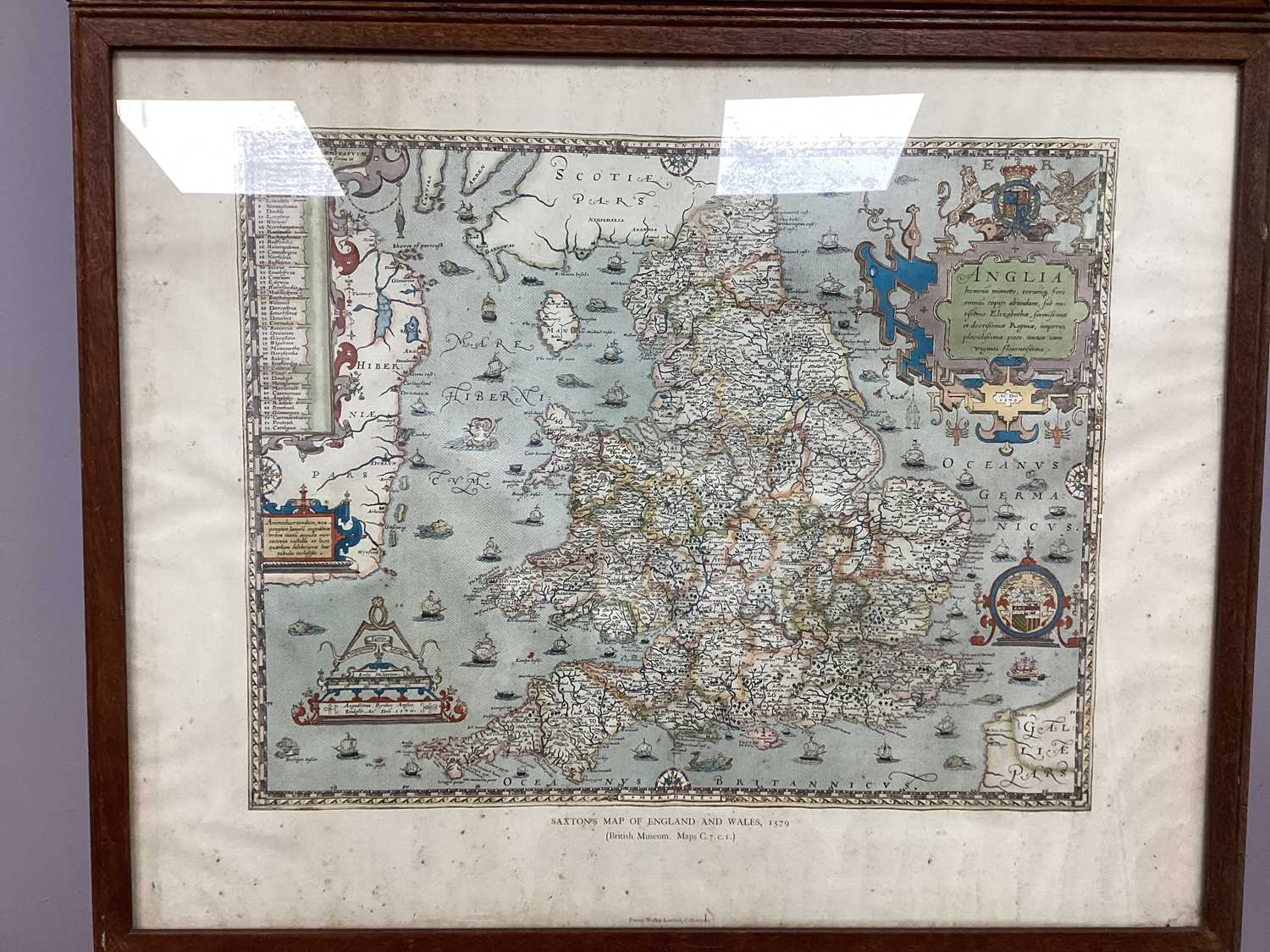 Saxton's Map of Lincolnshire and Nottinghamshire, 1576, (British Museum ...