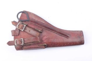 Webley open-top holster, leather with belt loops and buckles