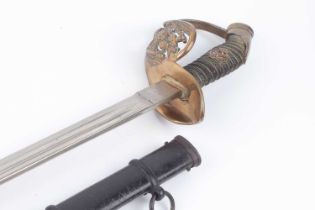 Prussian Infantry Officers Sword by J. H. Esser (Coln), 34 ins blade with double fuller, the Ricasso