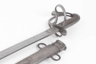 British Pattern 1821 Light Cavalry Officer's sword, 35 ins fullered blade, etched Mesrs Moore &