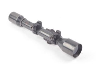 A 4 x 90 Ajack (Germany) rifle scope with Parker Hale RCH5 mounts optics clear