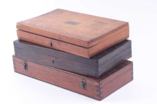 Three various pistol cases Nominal internal sizes:Lightest in colour: 10,3/4 x 6,1/2 x 1 ins (no