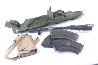 Bren Gun Cleaning Kit, c. 1950 within a reproduction canvas cover, comprising spare Barrel (no.