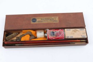 Webley Gun Cleaning Kit, in original box, containing .410 cleaning rods, brushes and mops, patches