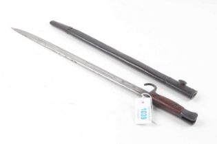 British P1907 Enfield bayonet, dated 02'13 with Enfield Factory (EFD) stamp to ricasso, broadarrow