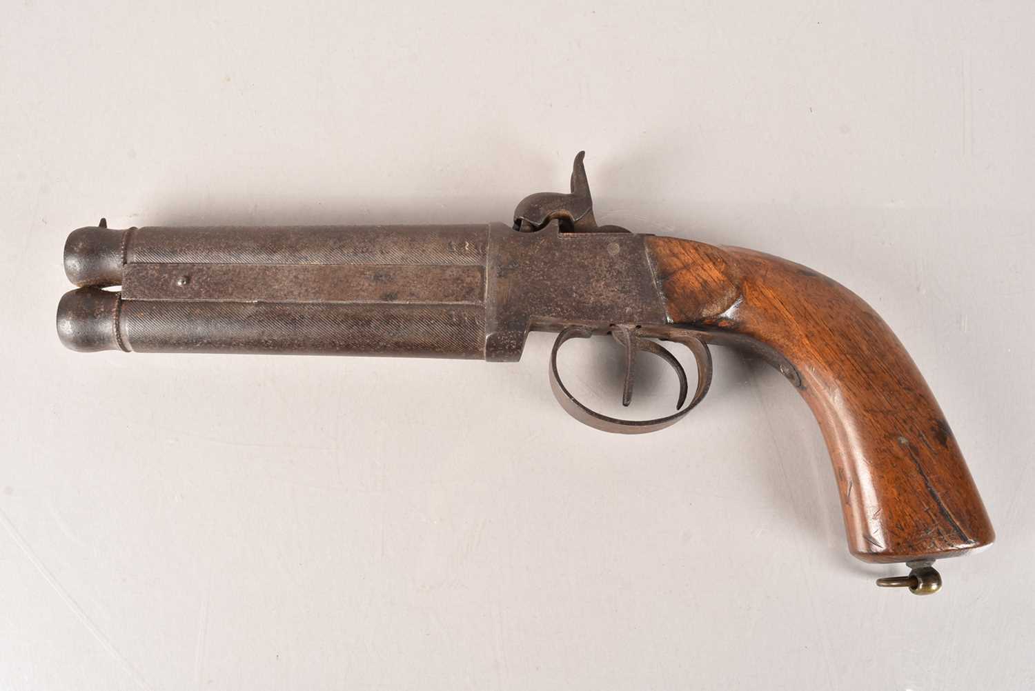 A Belgian Over/Under Percussion Cap Pistol, - Image 2 of 4